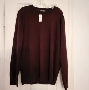 NWT Banana Republic Men's Italian Merino Wool Baruffa Pullover Plum Sweater